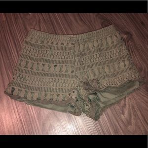 Green Lace Shorts